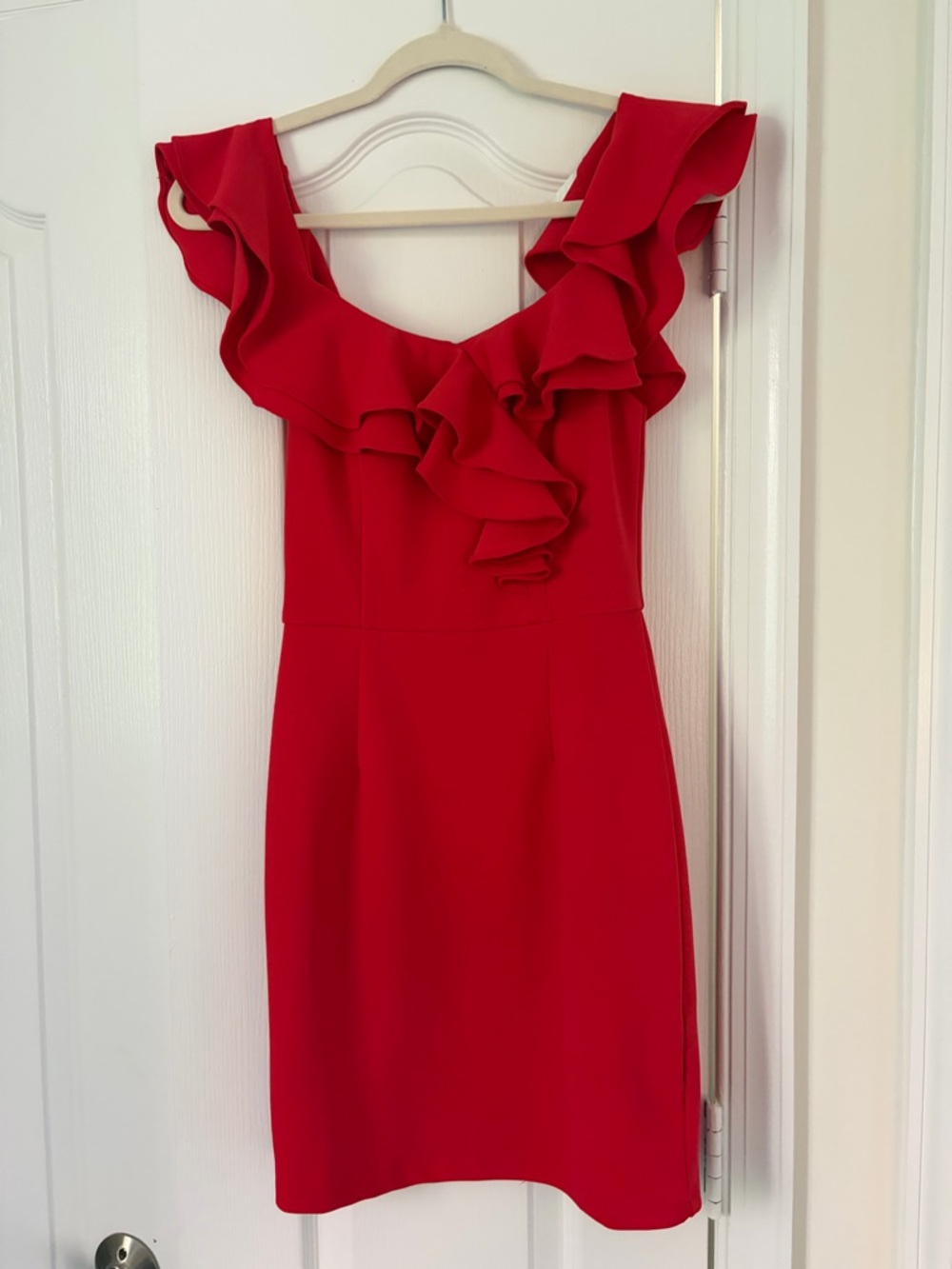 Lulu's Red Ruffle Bodycon Mini Dress - Picture 2 of 7